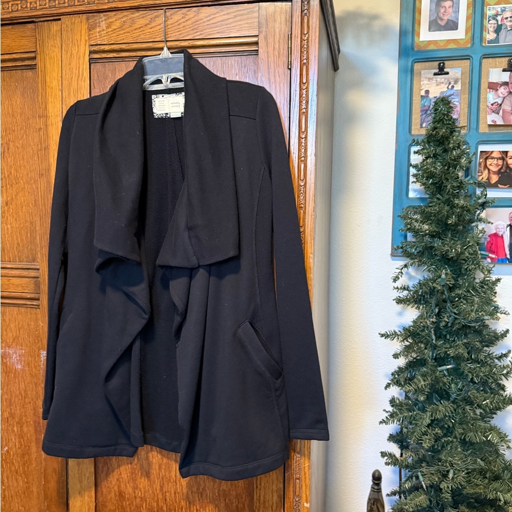 Women's Black Drape Front Jacket.  Saturday Sunday label.
